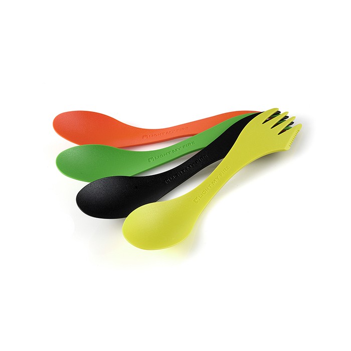 LMF Spork 4 Pack Lime Black Green Orange